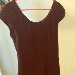Cap sleeves black professional dress WITH POCKETS